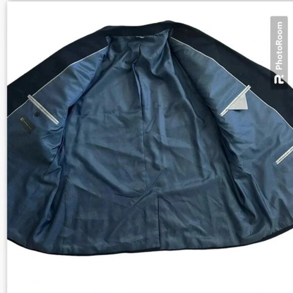 GS Perfect Fit Blazer Jacket Sport Suit Coat Men's Size 54 PR Navy Wool Blend - Picture 3 of 13